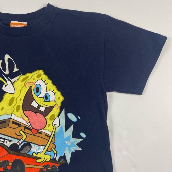 Y2K Spongebob Squarepants Skateboarding Baby T Nickelodeon Cropped Shirt Small - Picture 3 of 8